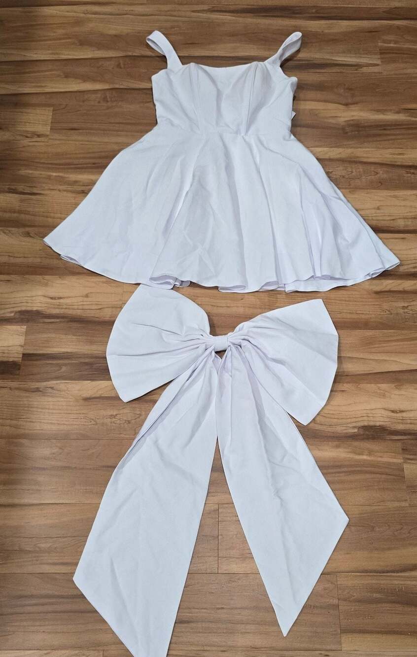 New Trend White Dress with Large Back Bow